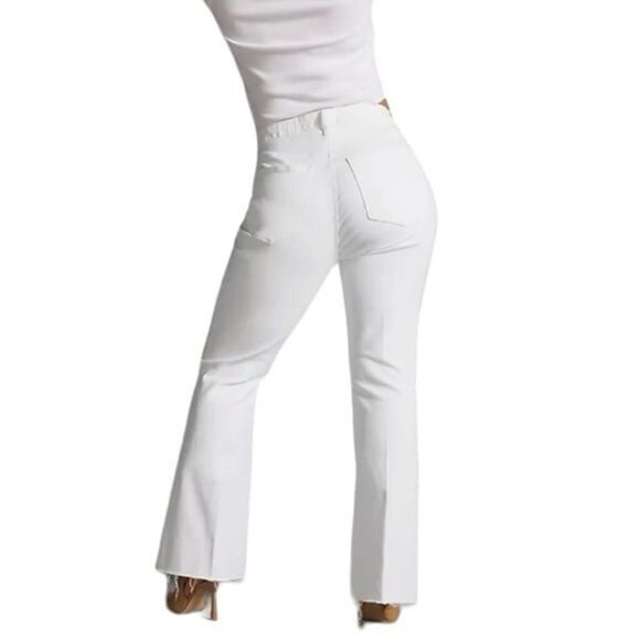 ANTHROPOLOGIE Paige Laurel Canyon High Rise Flare Jean Crisp White NEW - Picture 3 of 13